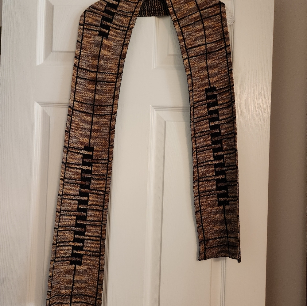Brown print scarf by Fern Wayne